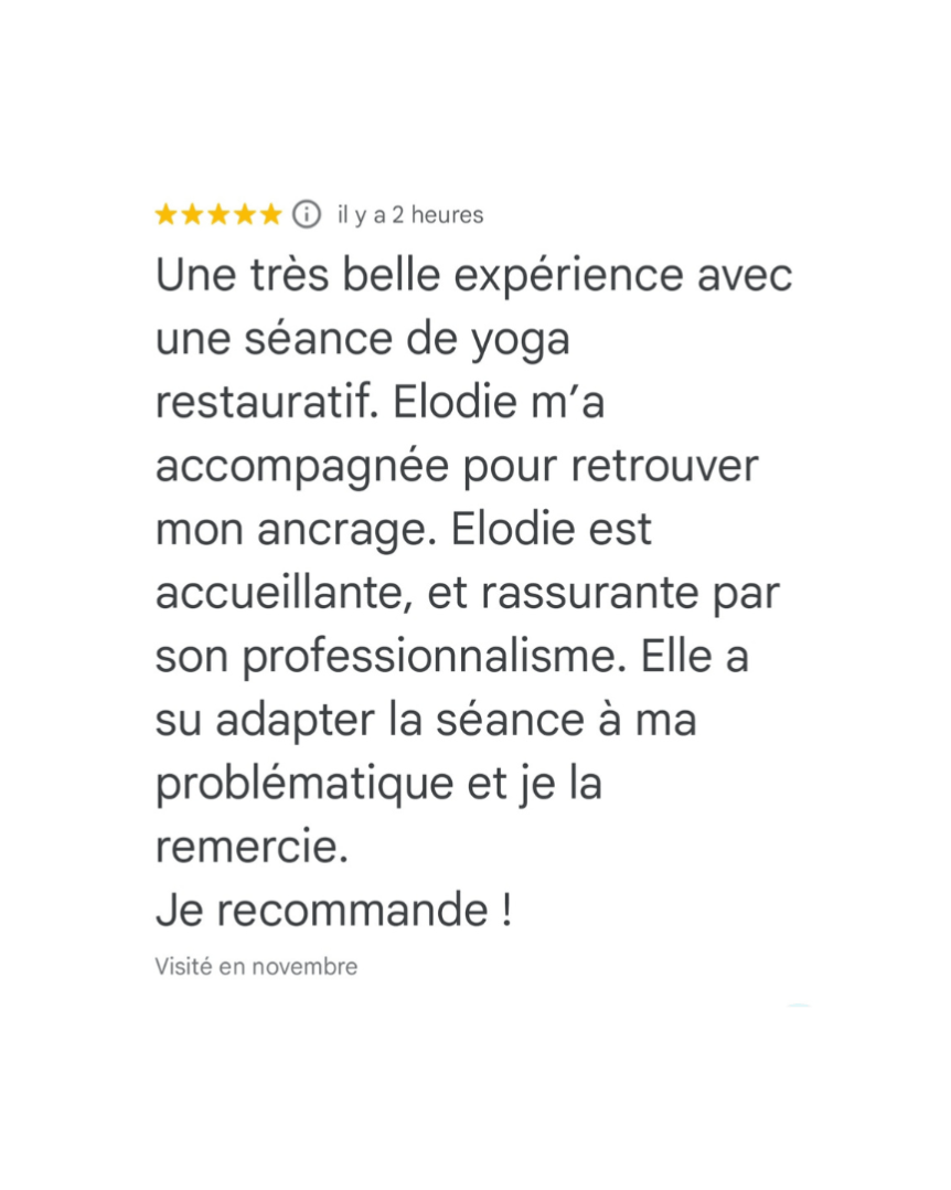 Avis Yoga restauratif Bee Yoga Obernai