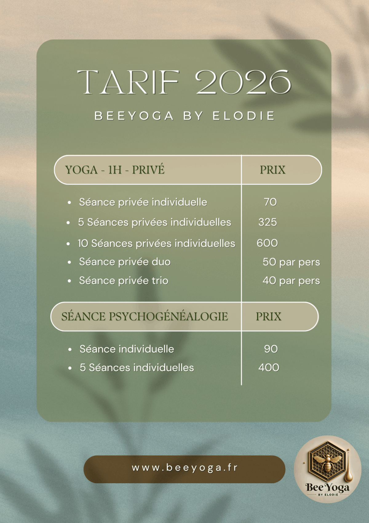 Tarif Bee Yoga Obernai